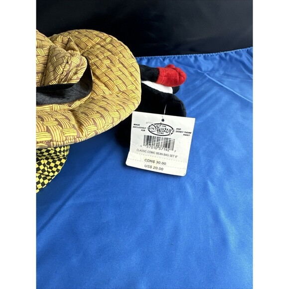 DISNEY Mickey Mouse Classic Comic Set 3 Bean Bag Plush In Hat With Tags 8" - Picture 7 of 7